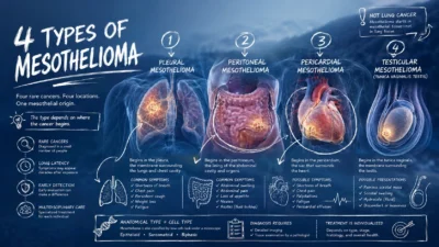 4 Types of Mesothelioma Pleural, Peritoneal, Pericardial, and Testicular